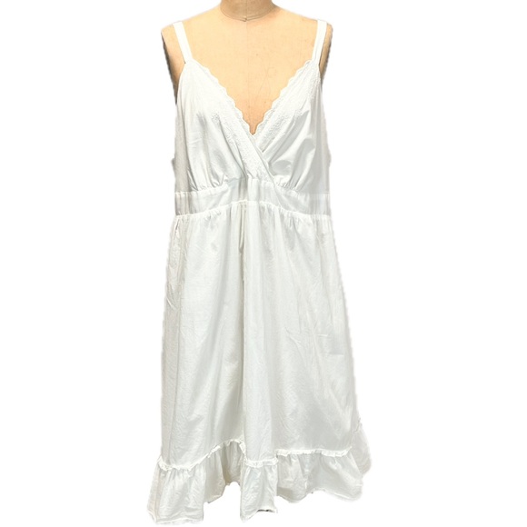 Cotton eyelet lace cottage prairie dress midi spaghetti straps sundress y2k plus - Picture 1 of 10